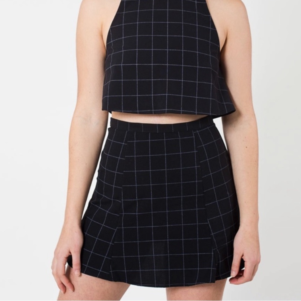 American apparel grid mini skirt
